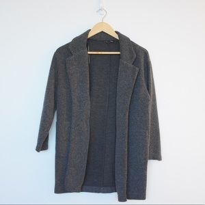 Zara Blazer sweater jacket dark grey
